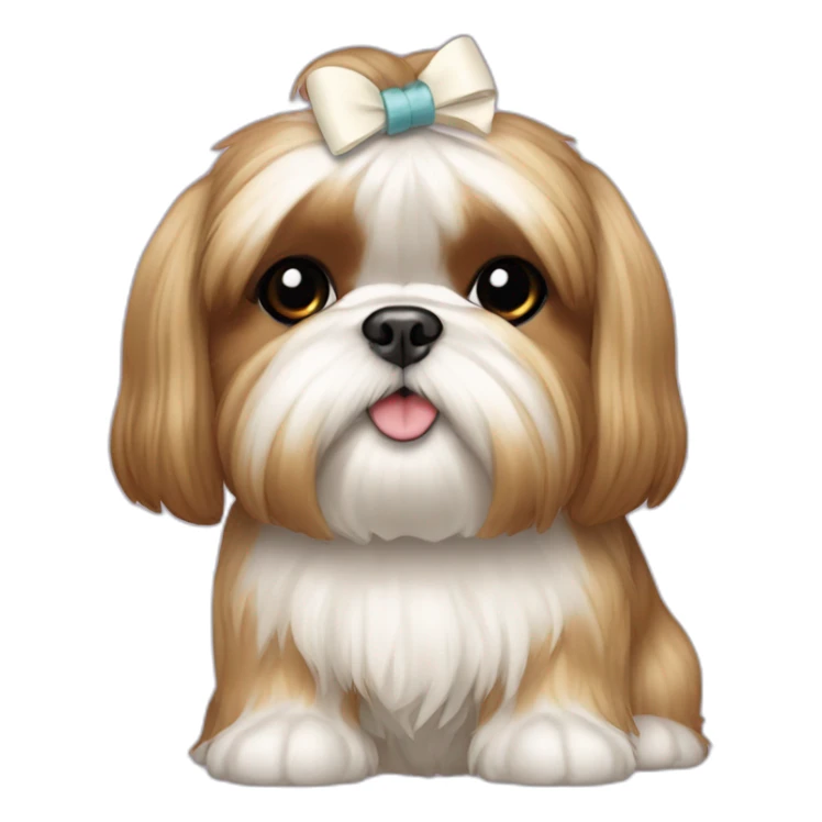 Dog Shih Tzu with a bow on head full-body sticker