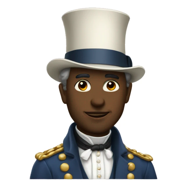 man wearing burette and french clothing sticker