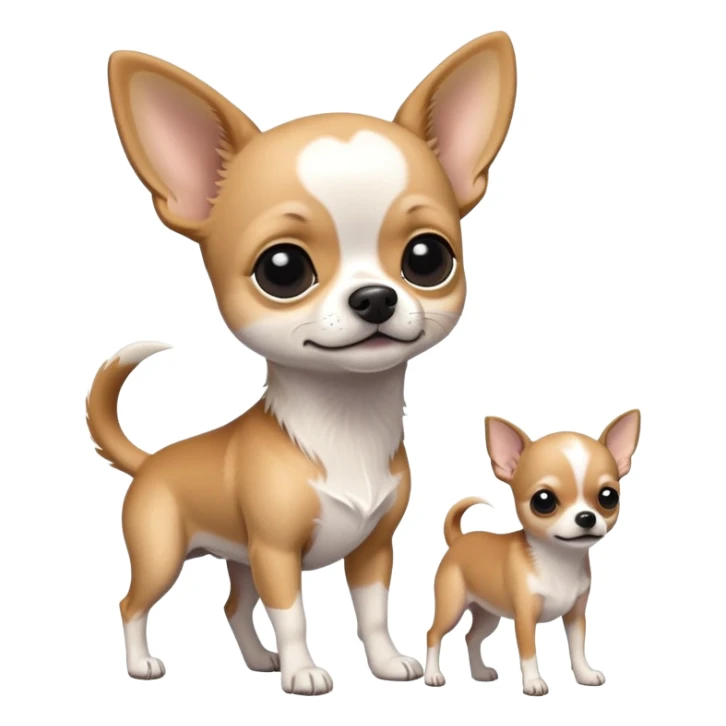 Black and white chihuahua walking human sticker