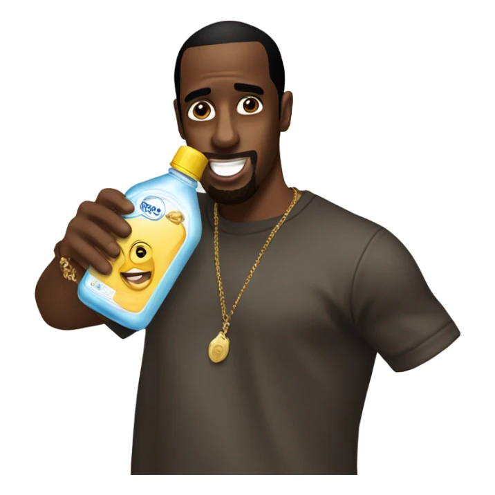 P diddy holding baby oil sticker