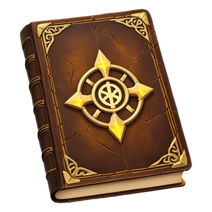 Spell Book – Old leather book glowing with runes sticker