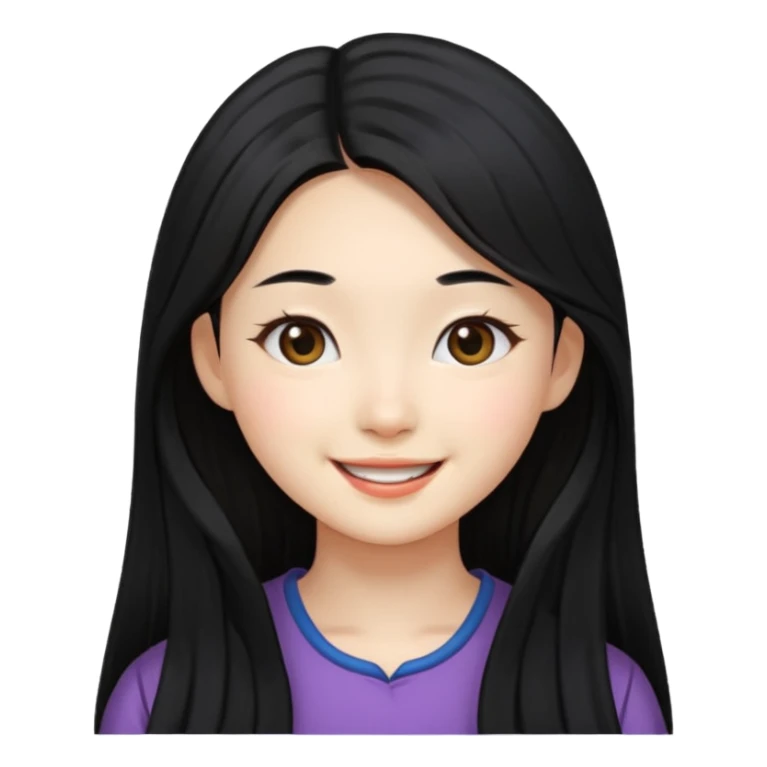 Korean girl with long hair sticker