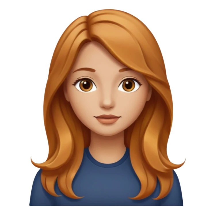 Mujer cabello color caramelo largo liso con ondas suaves sticker