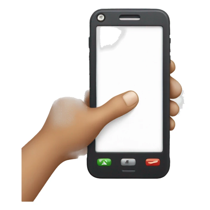 hand holding a phone with a white screen sticker