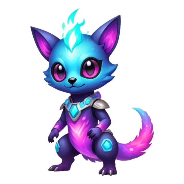 Epic Edgy Cute Colorful Nebula Modern Vernid-Protogen-creature-animal, full body sticker