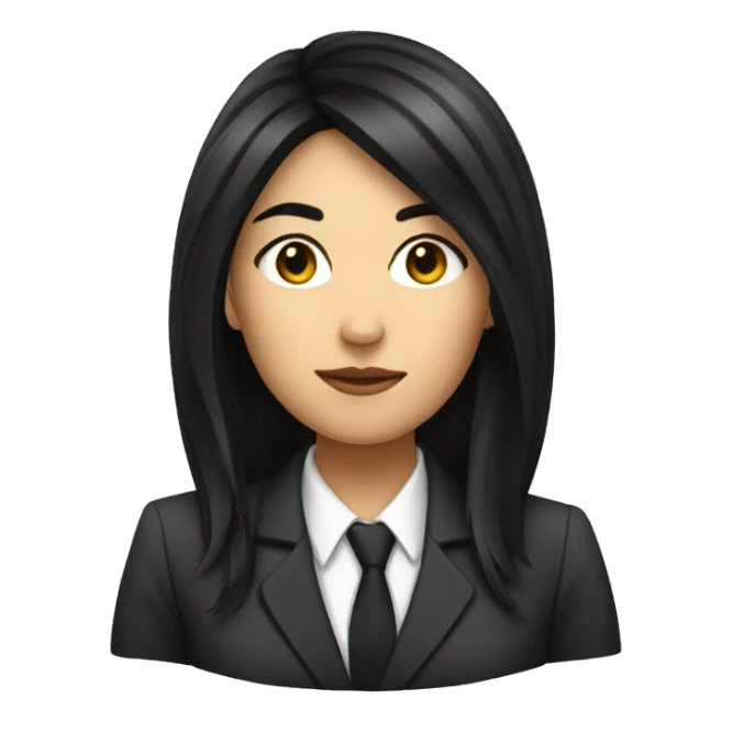 Female defense attorney with long black hair sticker