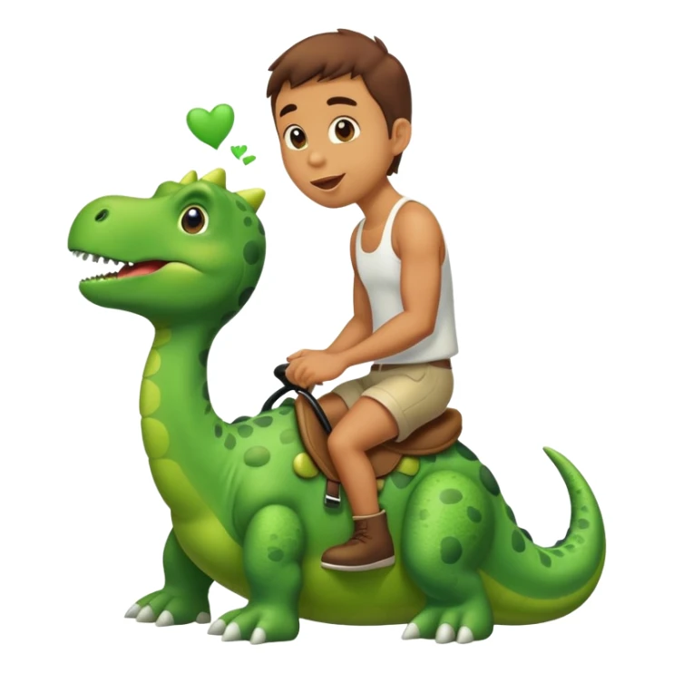 Man riding dinosaur blowing a kiss sticker