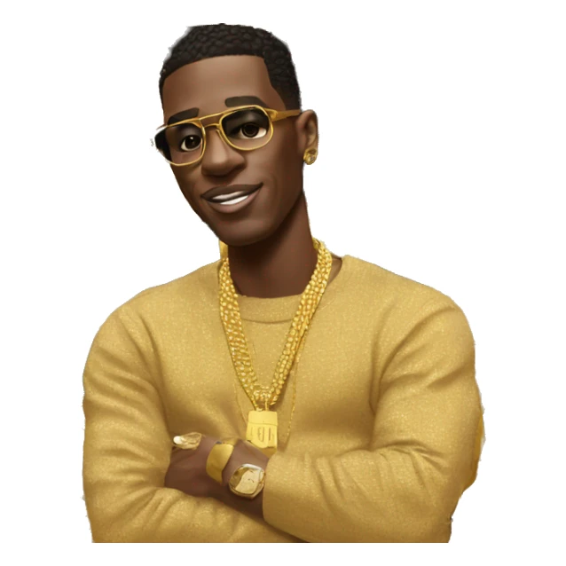 Young Dolph with A lot of gold bars sticker