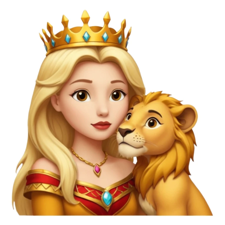 Blonde queen kissing lion king sticker
