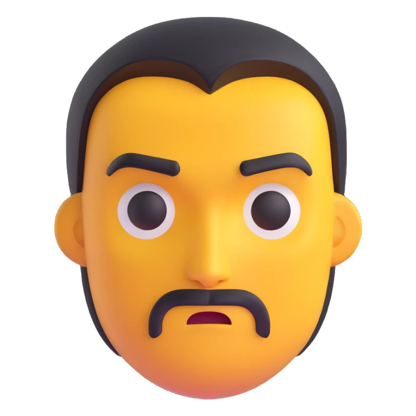sigma male emoji, intense stare, sharp jawline, dangerous aura, tough and cool sticker