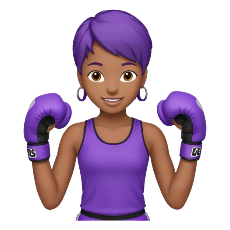 now make a girl whose black in purple kickboxing full shirt sticker