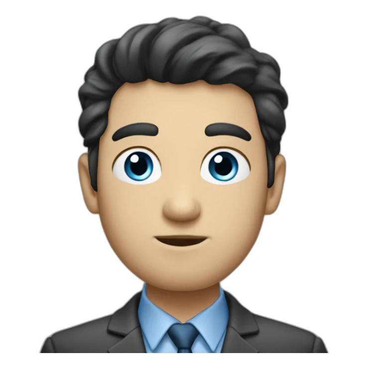 blue-eyes-man-with-hair-very-untidy-dressed-in-a-coat-with-tie-black-hair sticker