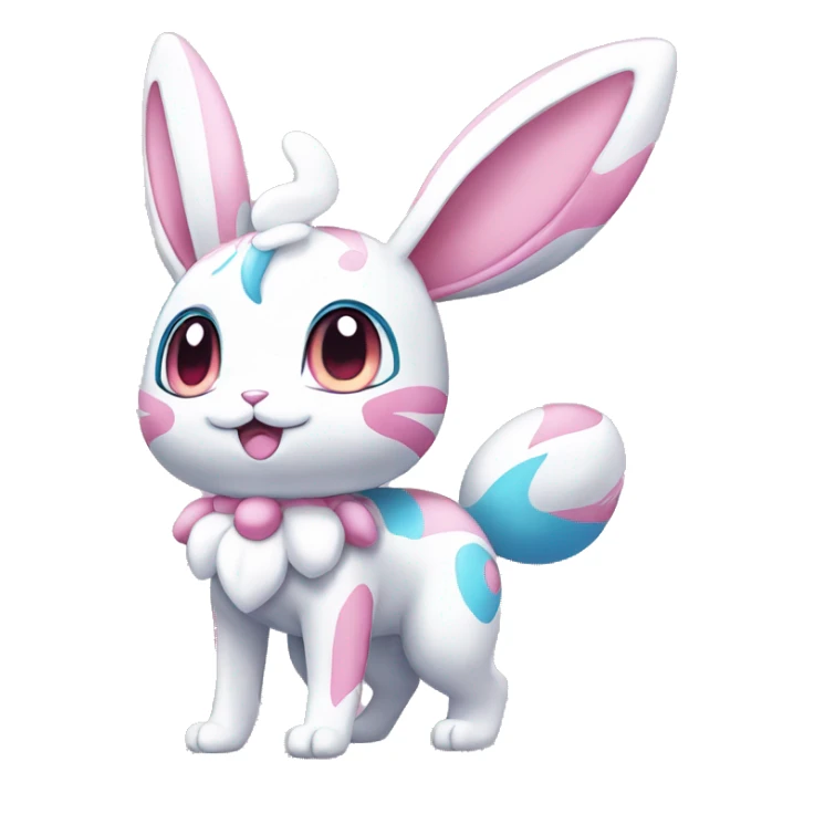 Kawaii Shiny Sylveon-Bunny-Pokémon full body sticker