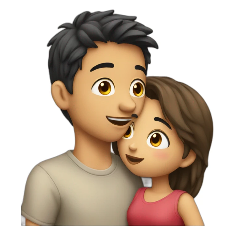 boy kissing girl sticker