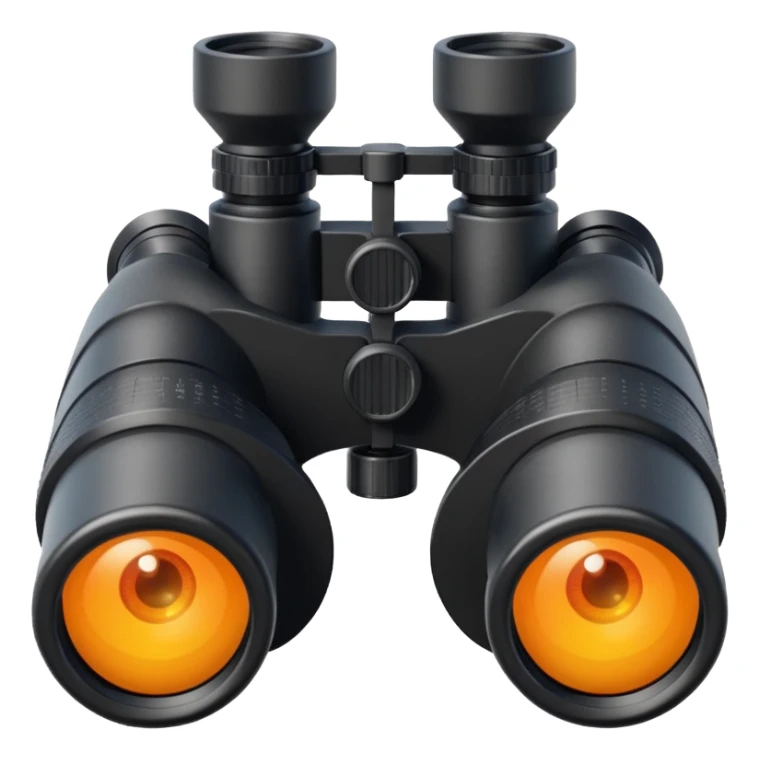 black binoculars with large lenses make lenses point out straight sticker