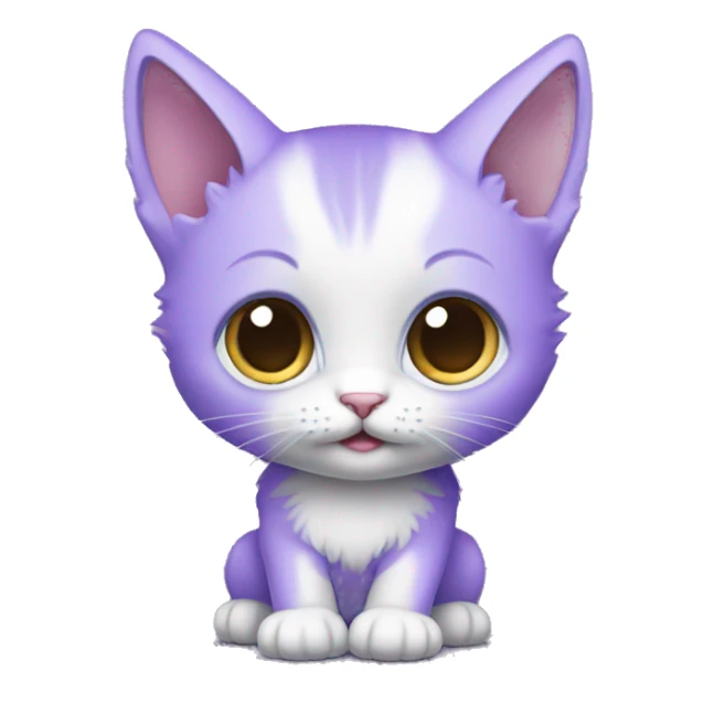 Purple kitten blue eyes full body sticker