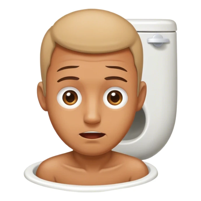man with his head sticking out of a toilet sticker