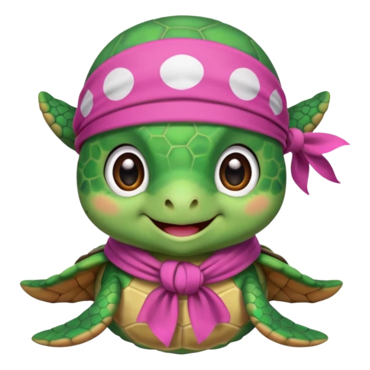 cute sea turtle wearing a pink pirate scarf sticker