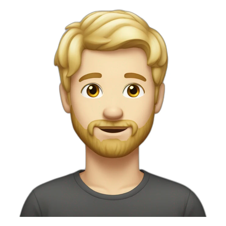 White guy with blond hair and light eyes with a small beard sending a kiss sticker