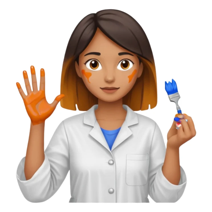 woman painting sticker