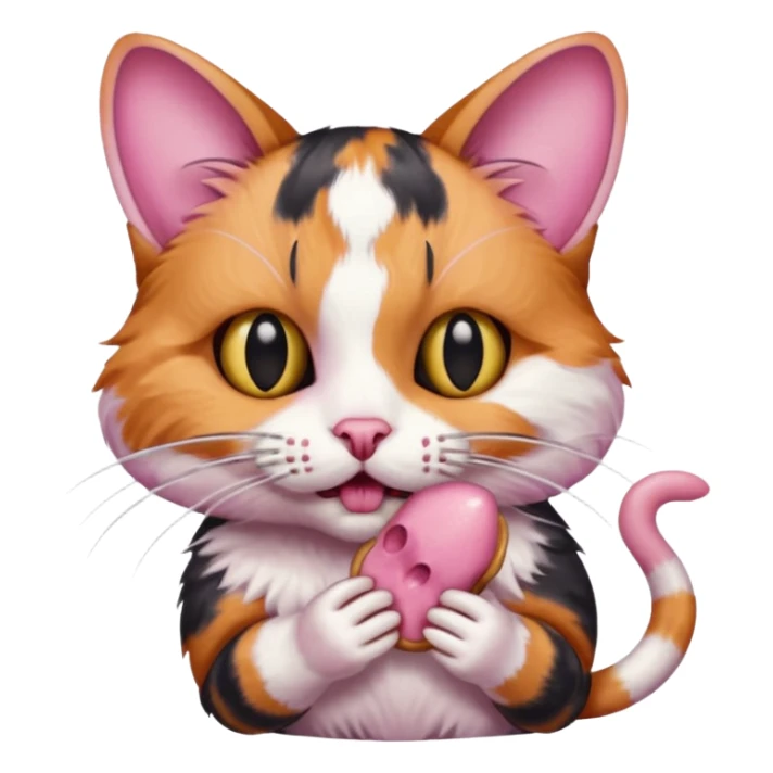 A cat holding a dead mouse in its mouth sticker