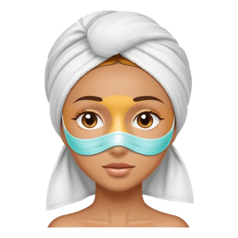 Girl with towel head and spa mask sticker