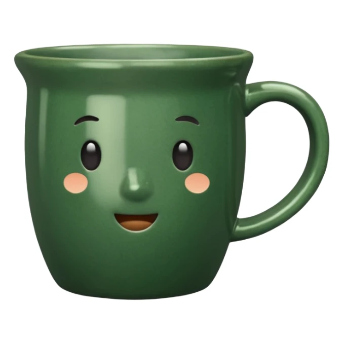 mug, vintage style, deep green color sticker