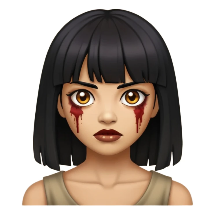 zumbi woman, black hair, bangs sticker