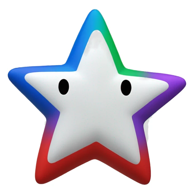 i want a 5 sided star with five different colors on every end (red white blue red green) sticker