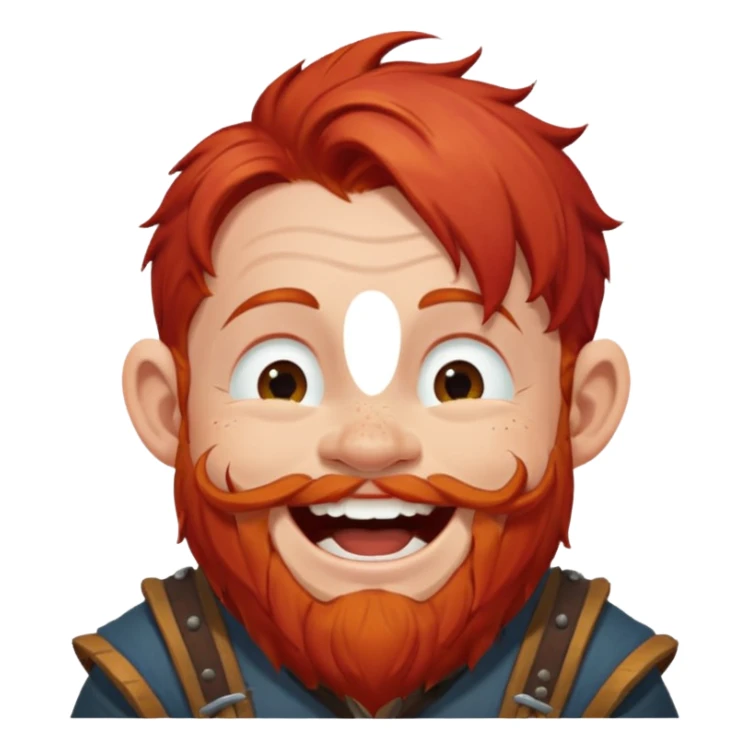 Ein zwerg mit roten Haaren der lacht, von der Seite  sticker