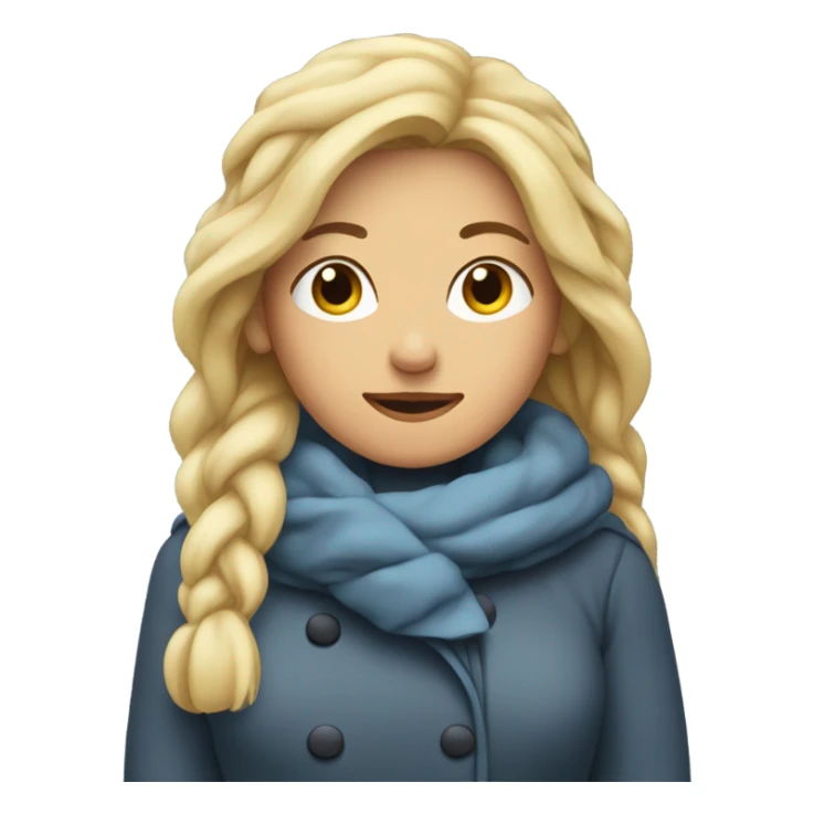 blonde woman freezing in winter sticker