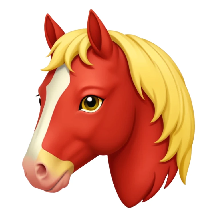 Cavalo vermelho e amarelo pastel sticker