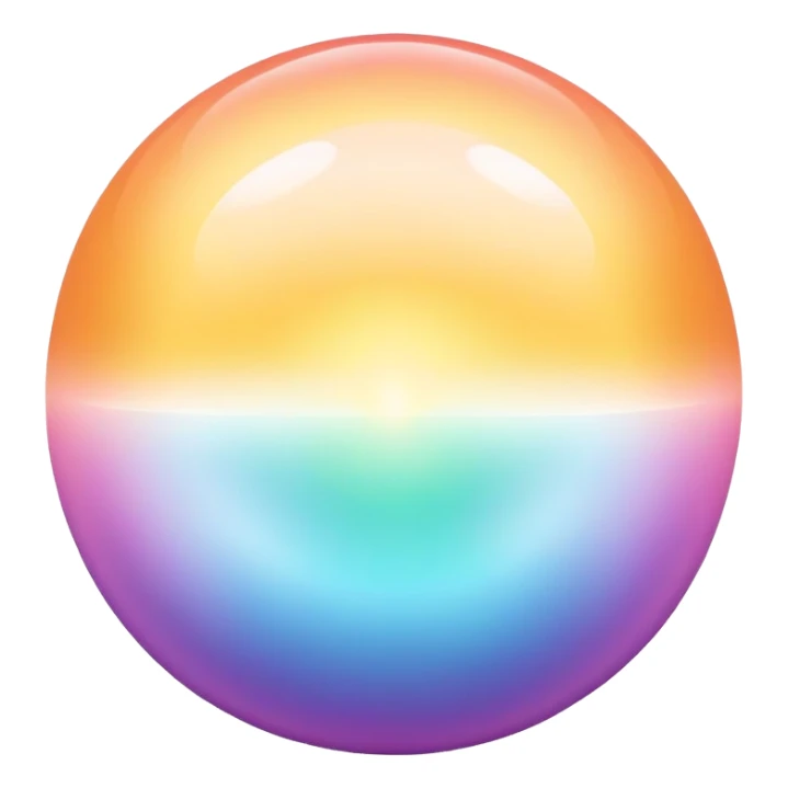 Gentle pulsing aura sphere capturing personal style energy, ethereal minimalist design with soft gradient sticker