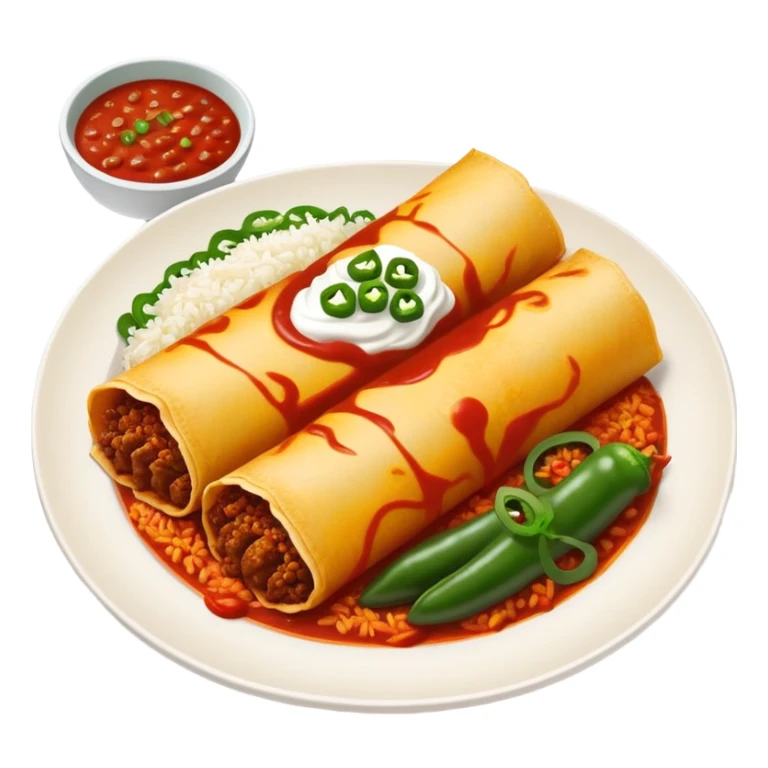 Beef enchiladas with red sauce and poblano rice  sticker