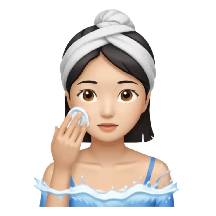 Asian Woman Washes Face sticker