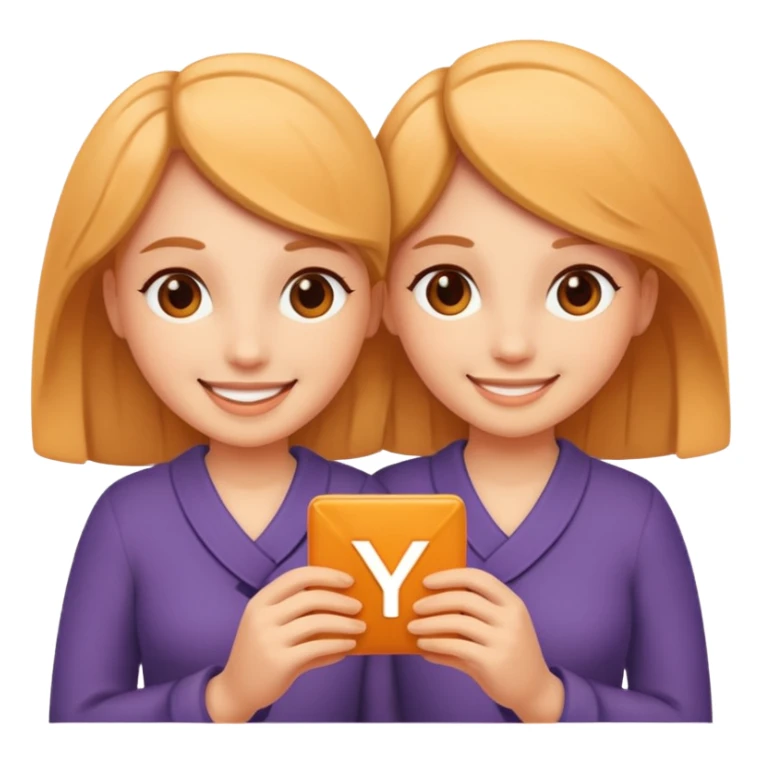 Create two letters, N and Y, in the shape of sisters.  sticker