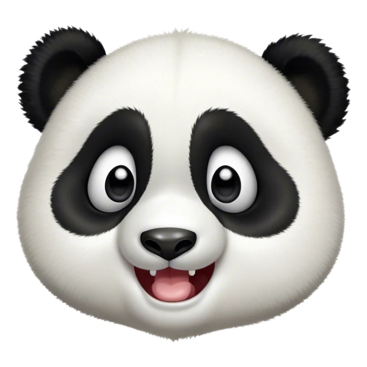Cinematic Comical Baby Panda Portrait Emoji, Head tilted dramatically with an exaggeratedly amused expression, featuring a quirky, fluffy black and white Fur with wide, expressive eyes filled with playful disbelief, Simplified yet hilariously expressive features, highly detailed, glowing with a slightly sassy glow, high shine, dramatic yet playful, stylized with an air of cheeky mischief, bright and endearing, soft glowing outline, capturing the essence of a spirited and over-the-top baby panda, so meme-worthy it feels like it could roll its eyes into internet fame instantly! sticker