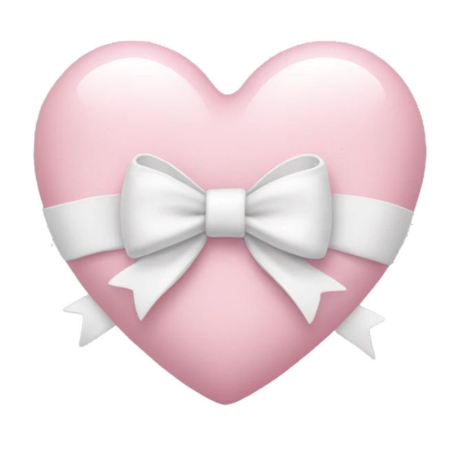 Pastel pink heart with white bow sticker