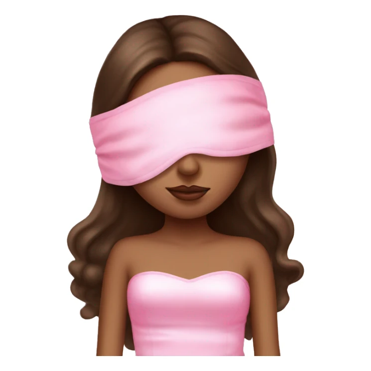 Brunette Girl with pink sleeping mask and pink silk pillowcase sticker