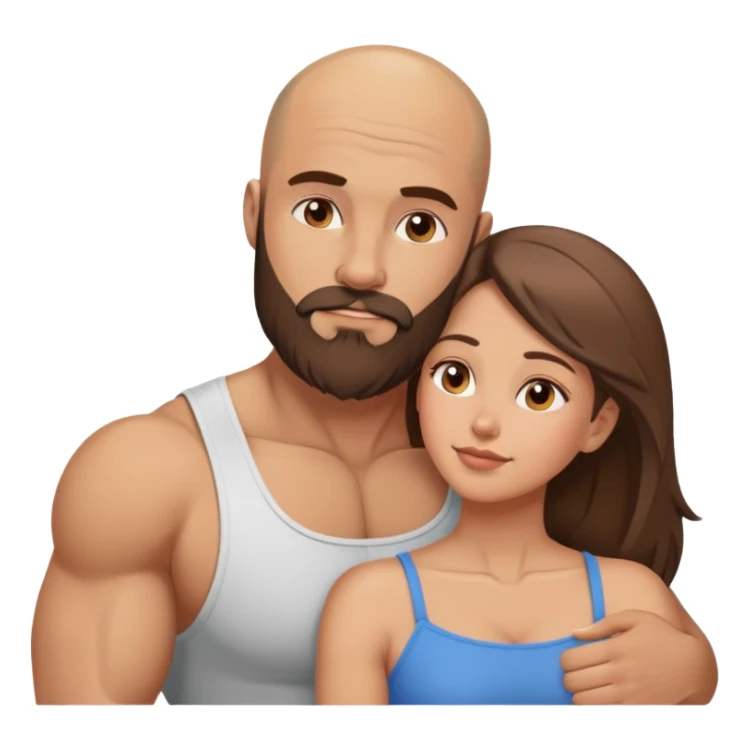 Beautiful light brunette dreaming of her muscular bald beard husband sticker