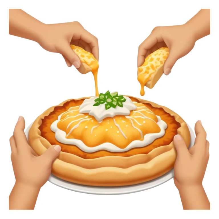 hand smashing a cheesy Hungarian lángos, playful and bold sticker