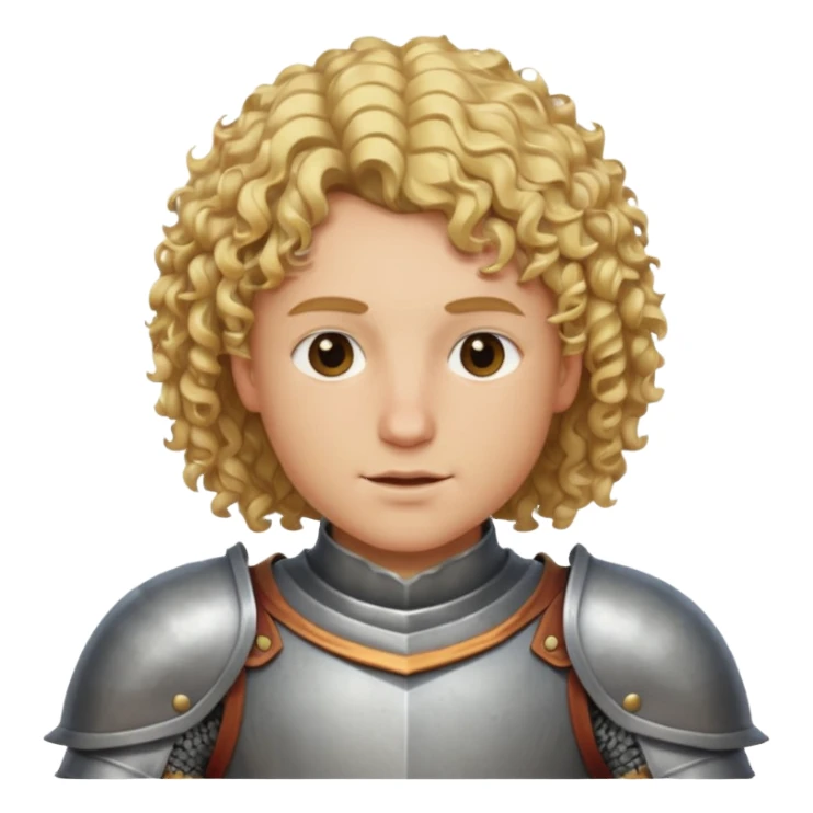 Knight with blonde hair and curly hair no mustache wearing armor sticker