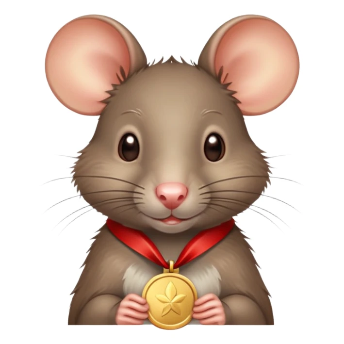 rat with a gold medal and ribbon sticker