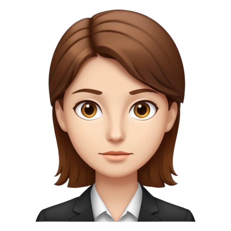 businessperson with brown hair, neutral expression sticker