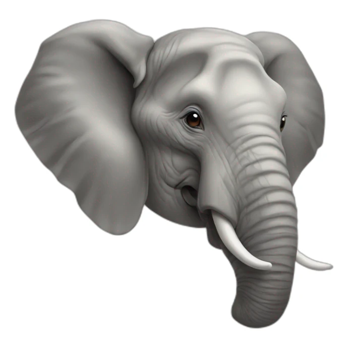 elephant head in profile with trunk in the air sticker