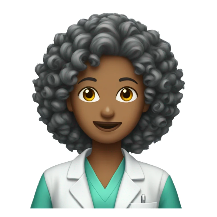 Dentist women curly hair  sticker