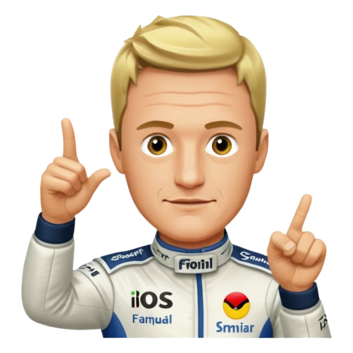 Ralf Schumacher pointing at Ralf Schumacher like in the spiderman meme sticker