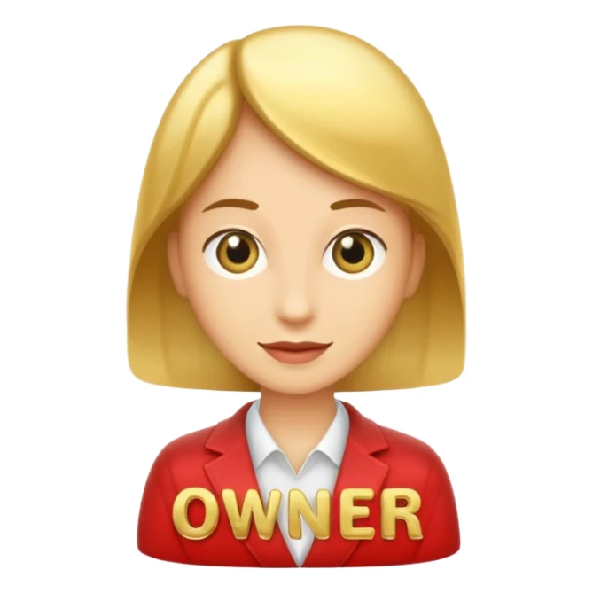 word "Owner" in golden letters sticker