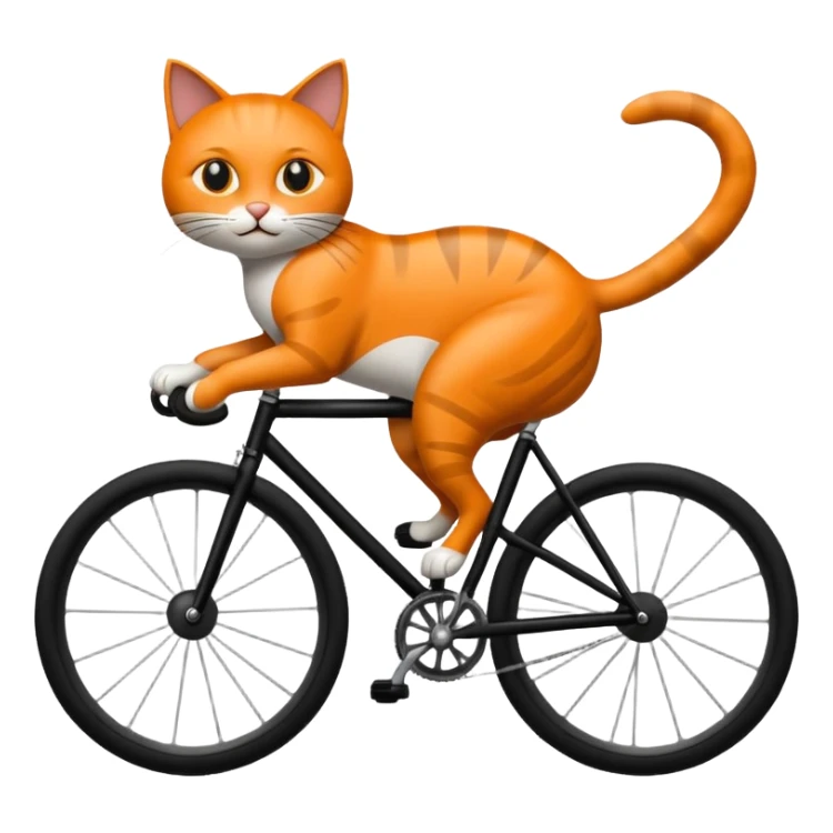 Eine Katze auf einem rennrad von vorne sticker
