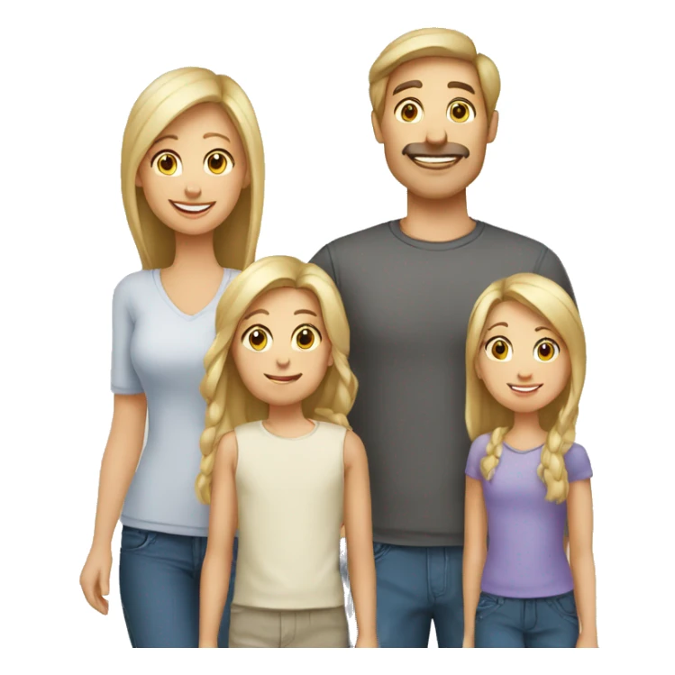 White family mother father daughter son sticker